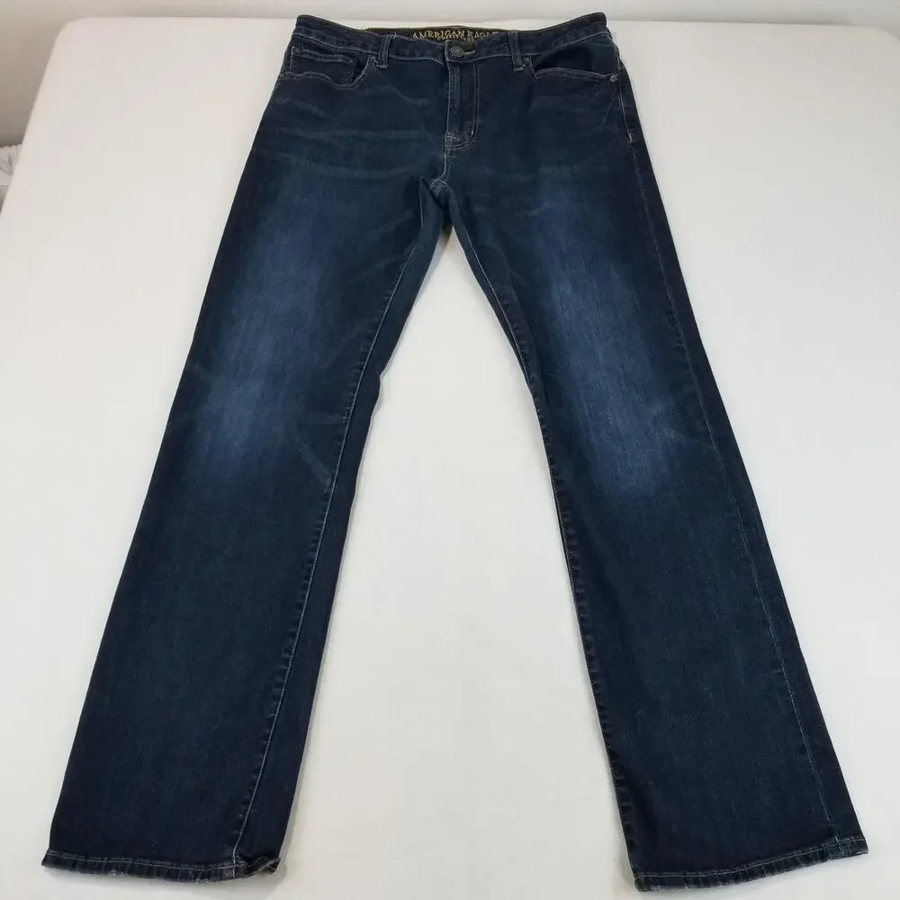 American Eagle Outfitters Original Boot Jeans Mens 36x34 Blue Extreme Flex Denim